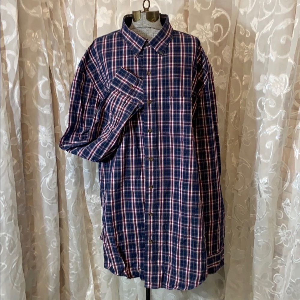 Izod tall blue plaid long sleeve shirt Size 2XLT